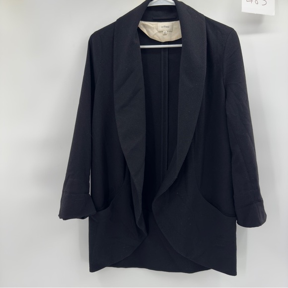 Aritzia Wilfred Chevalier Jacket blazer Black 6 Open Front - Picture 3 of 12
